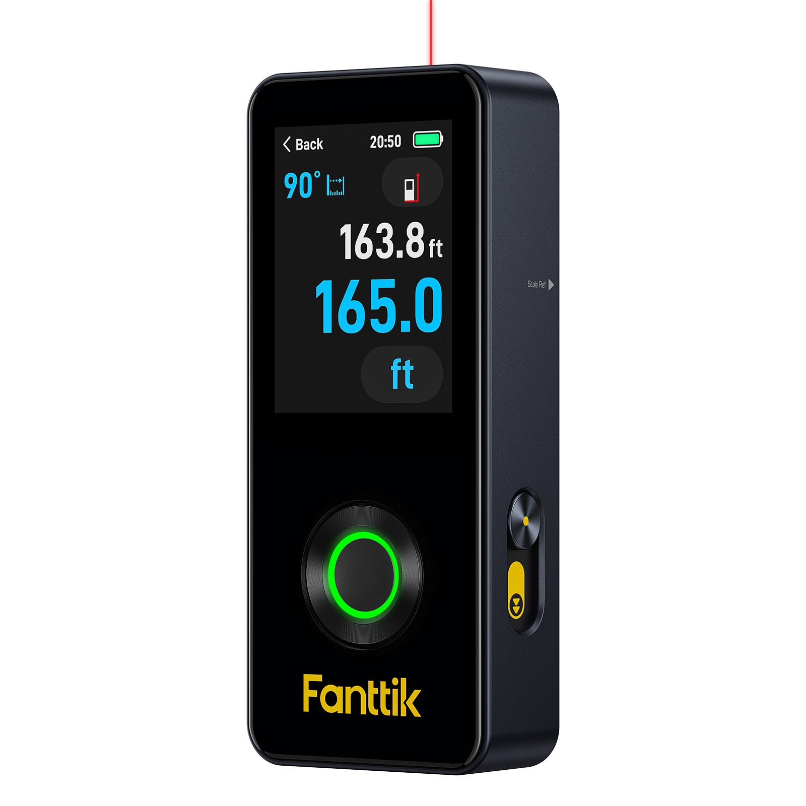 Fanttik Neo A11 Pro Laser Measuring Tool, 165FT Laser Measure with 2.4" IPS Touch Screen, Angle Sensor & Bubble Level, Distance Area Volume Measurement, Data Storage, Type-C Rechargeable for Home DIY