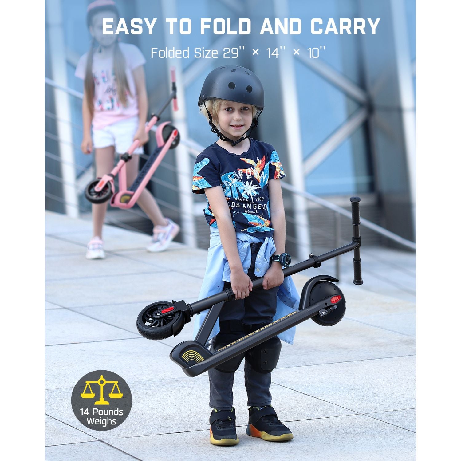 FanttikRide C9 Electric Scooter for Kids Ages 8-12, 6/10MPH, 5 Miles Range, LED Display, Adjustable Height, Foldable, Rubber Wheels, Lightweight, Gifts for Boys and Girls up to 132 lbs