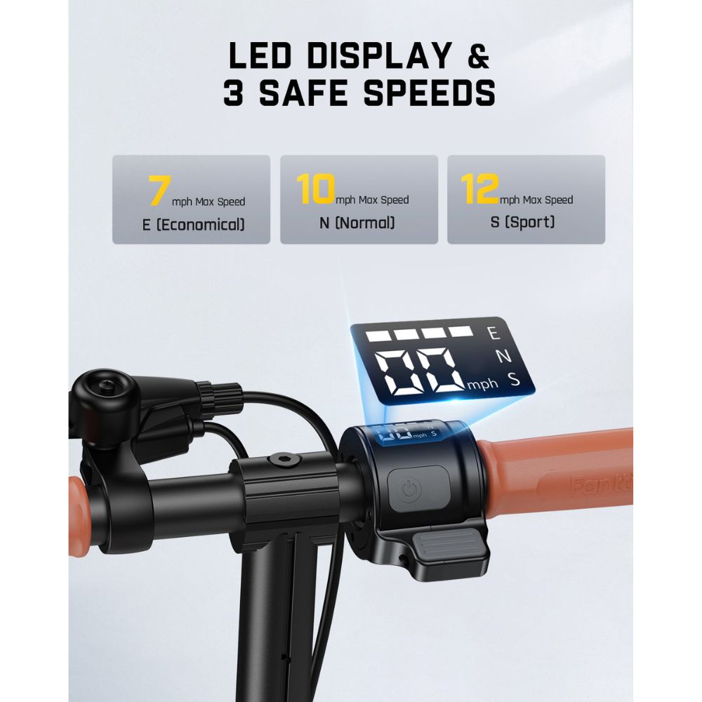 FanttikRide T9 Electric Scooter for Teenage Kids, 7/10/12 MPH, Visible Battery Level, Height Adjustable and Foldable, Electric Scooter for Kids 13+, The Best Gift for Kids