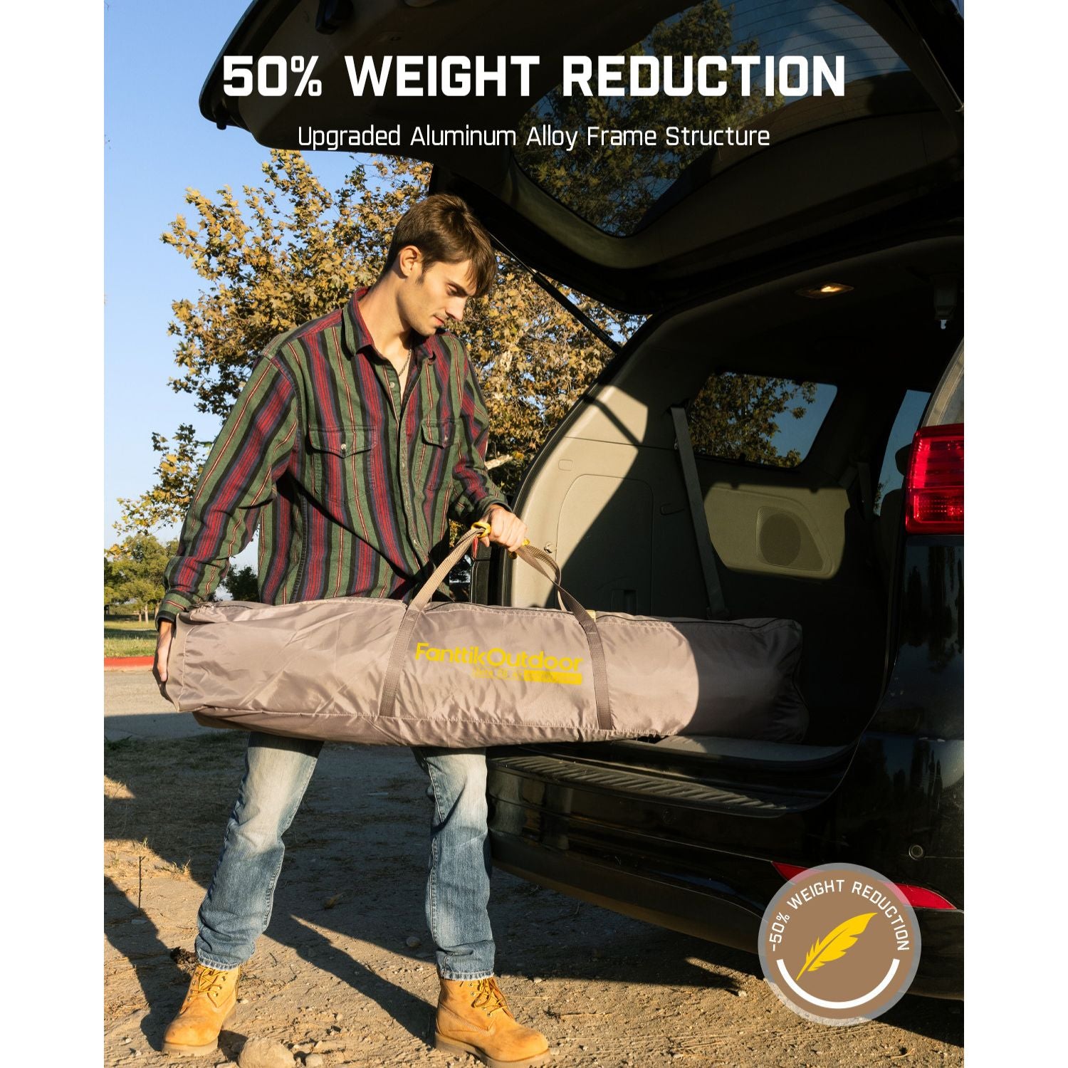 FanttikOutdoor Camping Tent, Lightweight 8 Person Instant Cabin Tent Setup in 60 Seconds with Rainfly & Windproof, Portable with Carry Bag for Family Camping & Hiking, Upgraded Ventilation