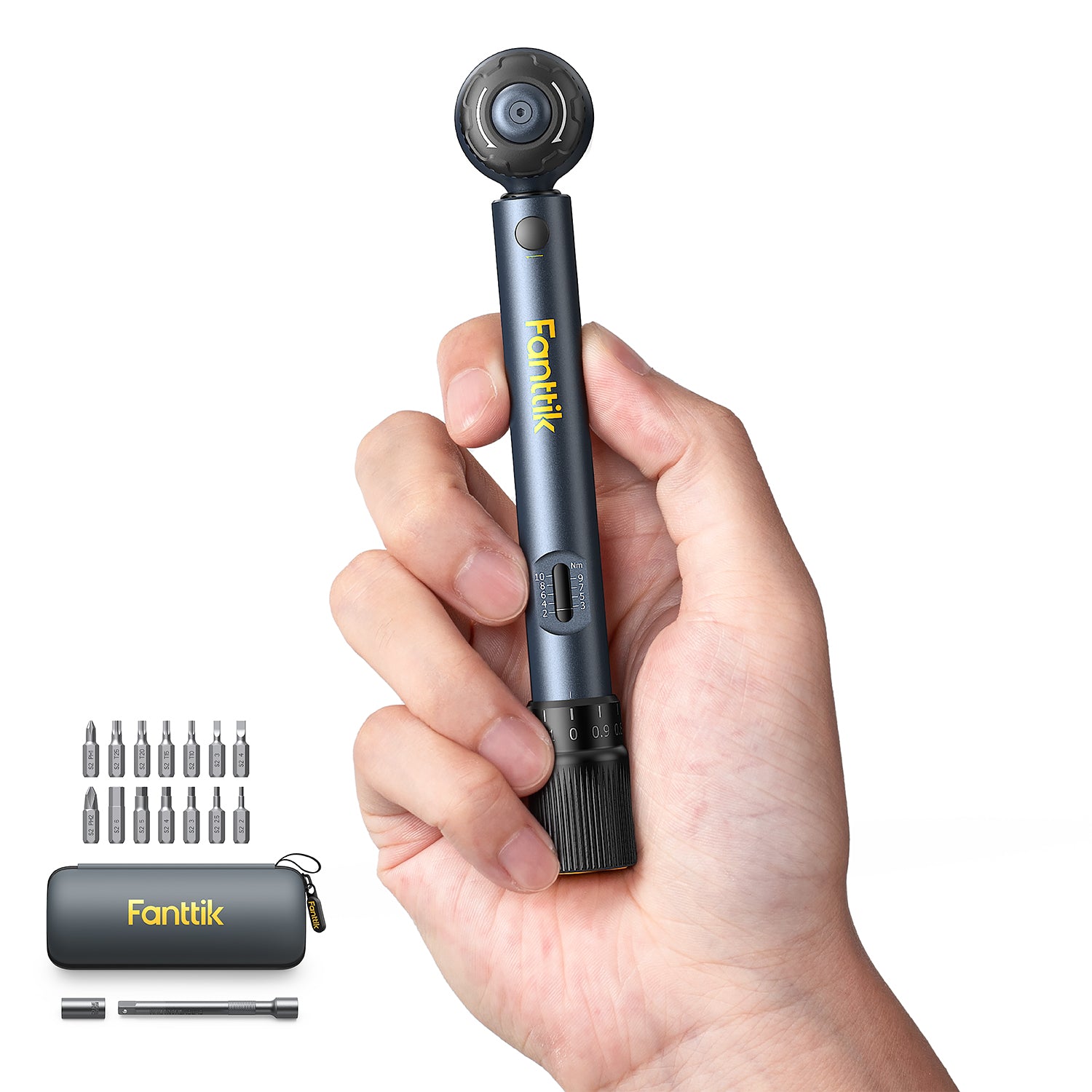 Fanttik WB10 Nova 1/4 Inch Drive Click Torque Wrench Set, 2-10 Nm, 14 Bits Dual-Direction Adjustable 72-Tooth Torque Wrench for Bike