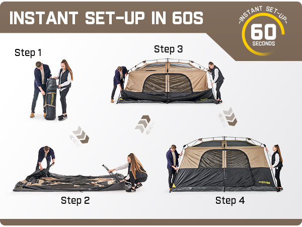 FanttikOutdoor Zeta C8 Pro Max Instant Cabin Tent 8 Person Camping Tent Setup in 60 Seconds with Rainfly & Windproof Tent with Carry Bag for Family Camping & Hiking, Upgraded Tent