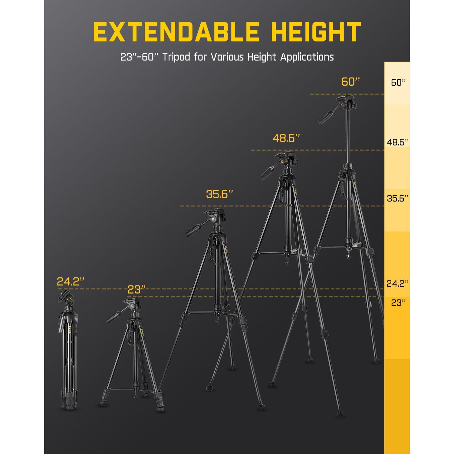 Fanttik DT1 Tripod, Laser Level Tripod with 3-Way Flexible Pan Head, Quick Release Plate with 1/4"-20 Screw Mount and Bubble Level, for Measurement Tools and Cameras