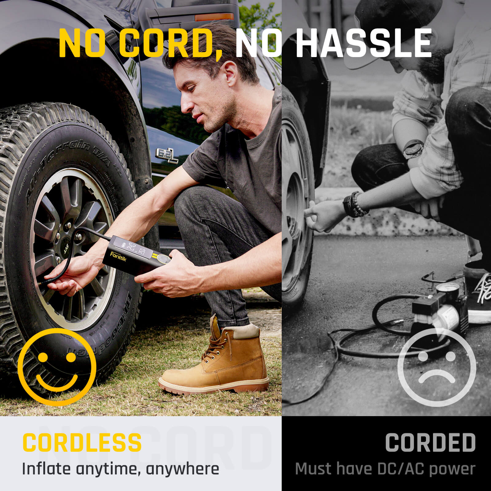 2X Faster 12V Cordless Fanttik X8 APEX Tire Inflator, portable Air Compressor