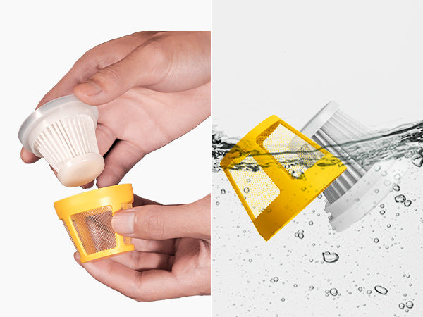 Fanttik 2-Pack Replacement HEPA Filter, Washable and Reusable Filter, Fits for Fanttik V7 Pocket Car Vacuum Cleaner