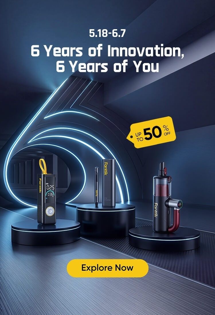 Fanttik's 6th Anniversary Sale poster: Up to 50% off all products!