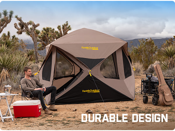FanttikOutdoor Alpha C4 Ultra Instant Cabin Tent 4 Person Pop Up Camping Tent Setup in 60 Seconds Portable Hub Tent with Rainfly & Windproof for Outdoor Camping & Overlanding