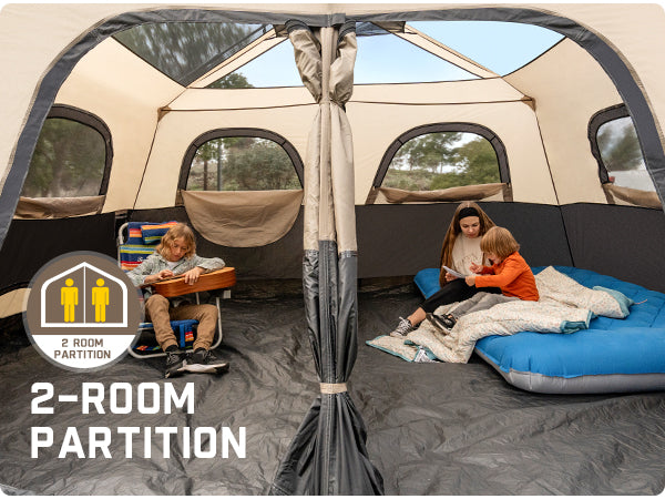 FanttikOutdoor Zeta C10 Pro Instant Cabin Tent 10 Person Camping Tent Setup in 60 Seconds with Rainfly & Windproof Tent with Carry Bag for Family Camping & Hiking, Upgraded Ventilation