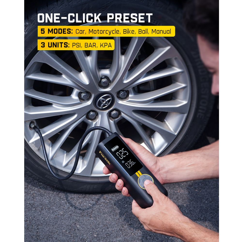 Fanttik X8 APEX™ Tire Inflator Portable Air Compressor, 2X Faster Inflation, 150PSI Cordless Tire Inflator with LCD Dual Screen, Suitable for MPV, Cars, E-Bikes, Motorcycles, For Up to 26.3 Inch Tires