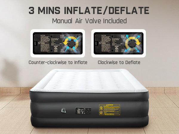 Fanttik OQ22 Pro Air Matress Queen with Built-in Pump, 22 Inches O'Smell™ PVC Air Mattress, One Button Inflation and Stop at Any Time, 720 LBS Support Airbed for Home,Outdoors,Sleepover
