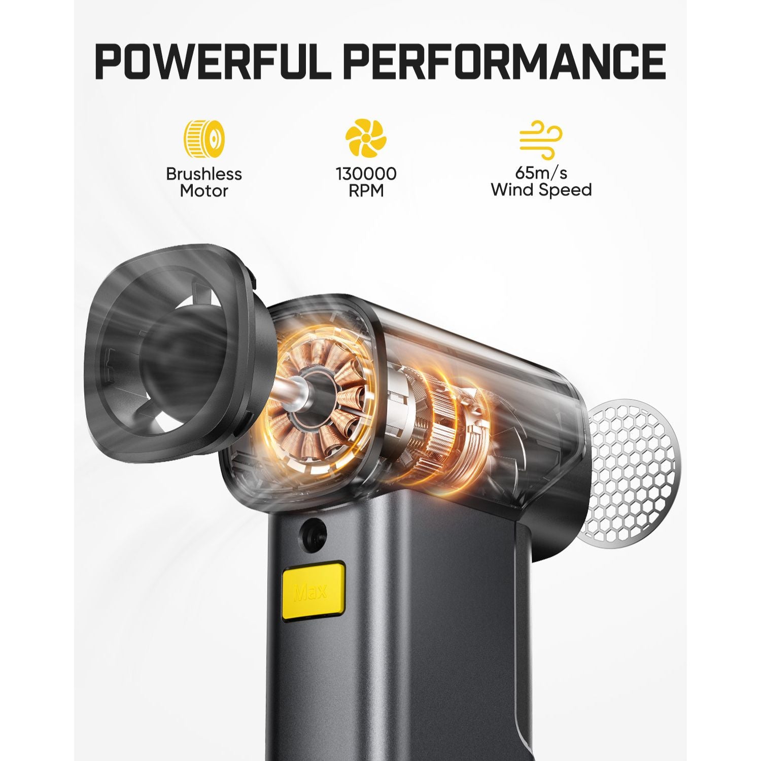 Fanttik B10 Pro Max Electric Air Duster, 130000RPM Brushless Motor, Compressed Air Duster, 6 Gears Adjustable, 28.8Wh Rechargeable Battery, Electric Duster for PC, Keyboard, Electronics and Workbench