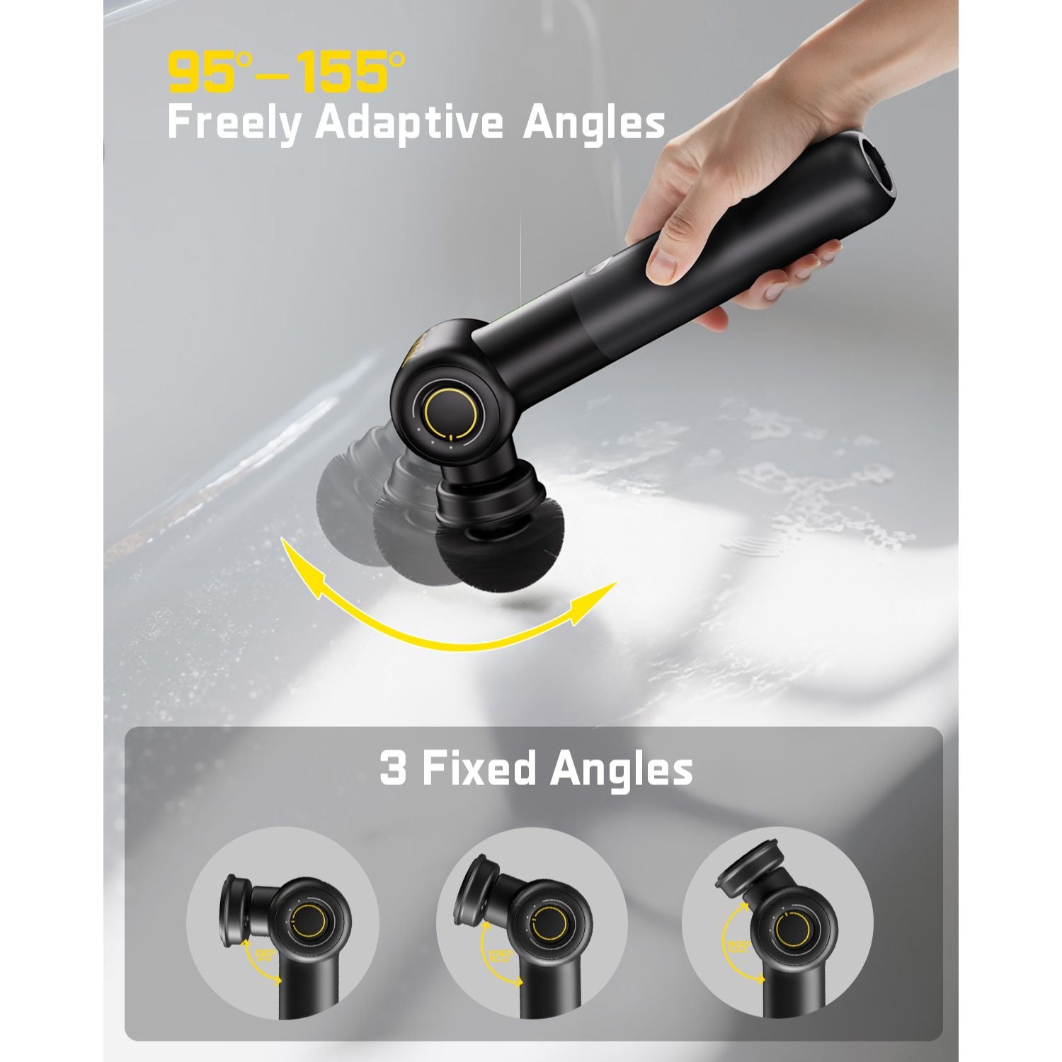Fanttik G9 Pro Electric Scrubber, Dual-Speed (230/325 RPM) Rotary Cleaner with 6 Brush Heads, Adjustable Angle & Extendable Handle, IPX7 Waterproof, Type-C Charging for Bathroom, Tile, Grout