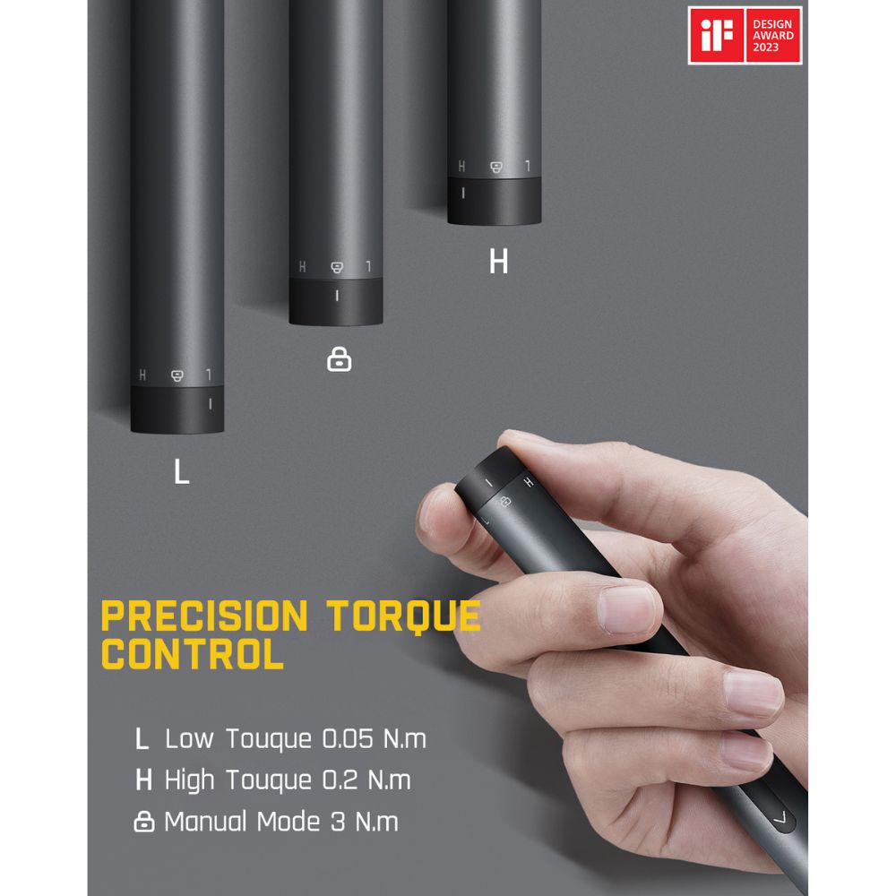 Fanttik E1 MAX Precision Electric Screwdriver, Precision Screwdriver Set with 50 Magnetic Precision Bits, 2 Gears Torque, Cordless, Repair Tool Set for Phone Camera Laptop Watch