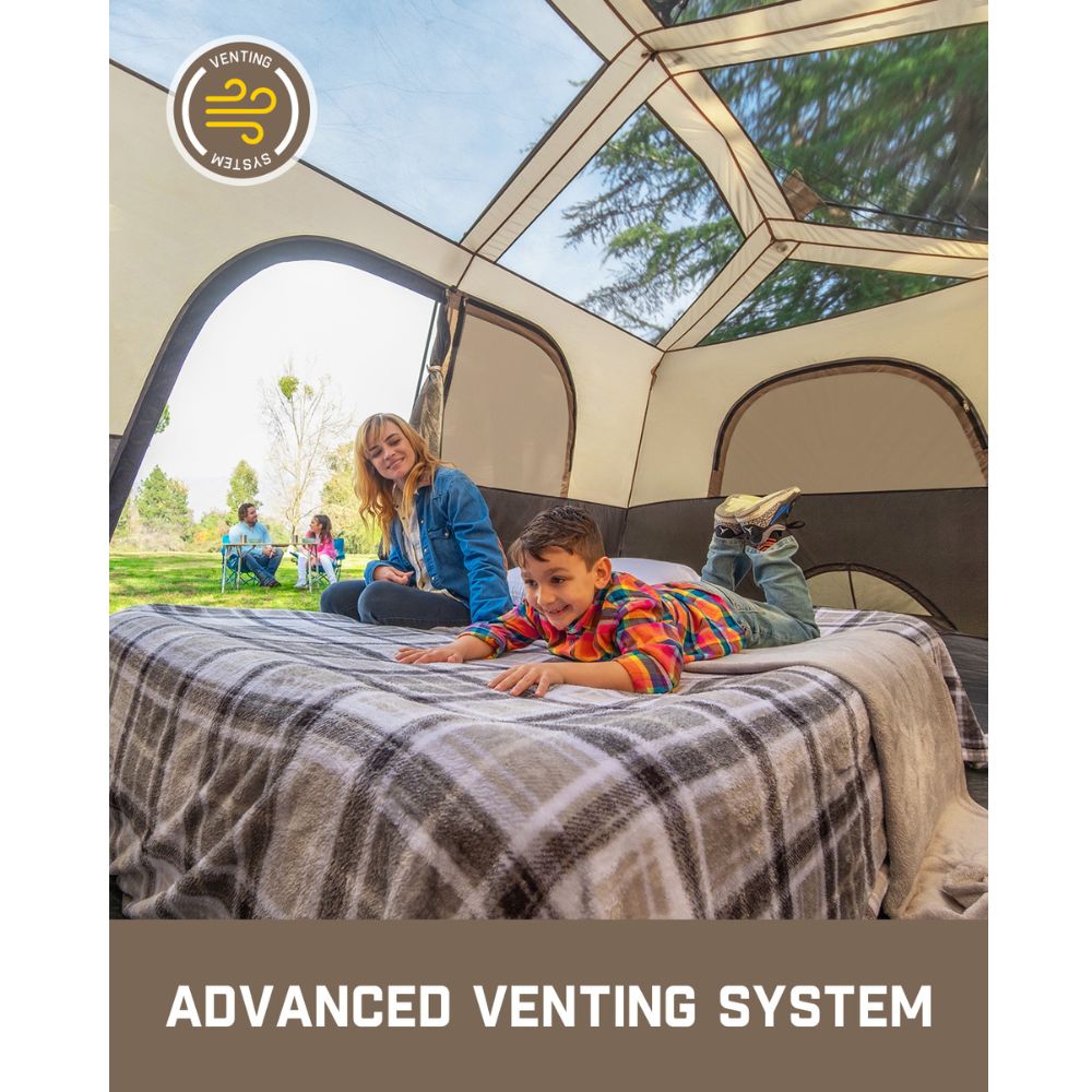 FanttikOutdoor Zeta C8 Pro Max Instant Cabin Tent 8 Person Camping Tent Setup in 60 Seconds with Rainfly & Windproof Tent with Carry Bag for Family Camping & Hiking, Upgraded Tent