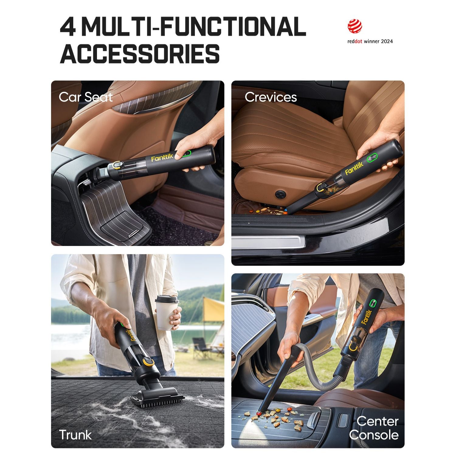 Fanttik V8 Mate Upgraded Cordless Car Vacuum-Black