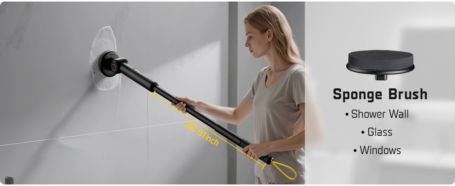 Fanttik G9 Pro Electric Scrubber, Dual-Speed (230/325 RPM) Rotary Cleaner with 6 Brush Heads, Adjustable Angle & Extendable Handle, IPX7 Waterproof, Type-C Charging for Bathroom, Tile, Grout