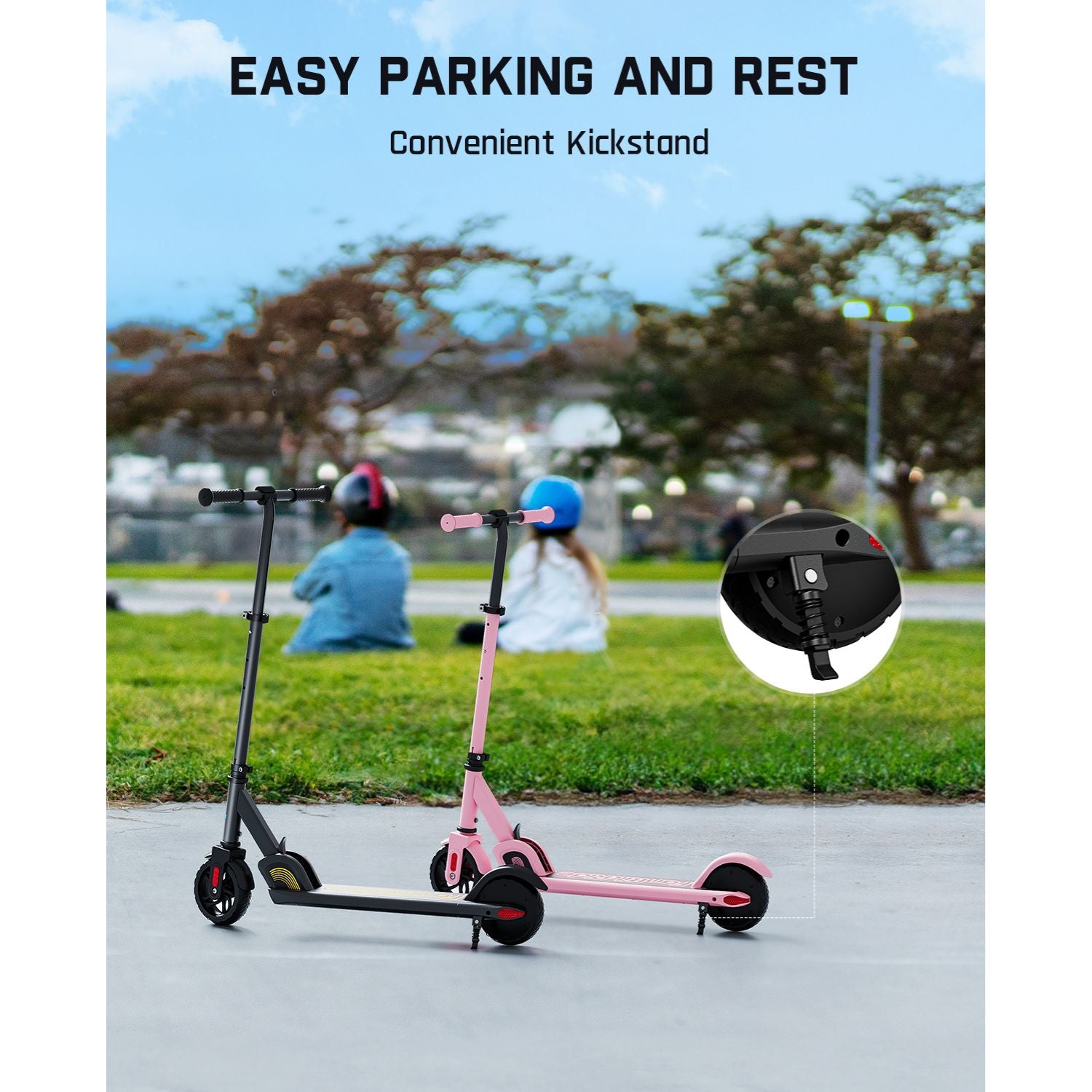 FanttikRide C9 Electric Scooter for Kids Ages 8-12, 6/10MPH, 5 Miles Range, LED Display, Adjustable Height, Foldable, Rubber Wheels, Lightweight, Gifts for Boys and Girls up to 132 lbs