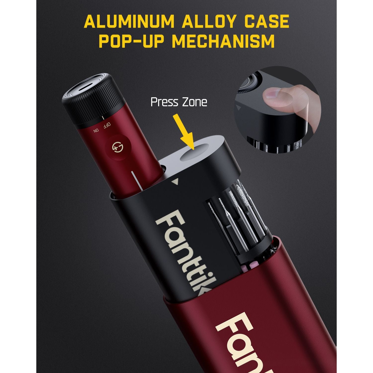 Fanttik F2 PRO Cordless Rotary Tool Kit Strong Magnetic Motor, Revostor Hub, 5 Variable Speed, 25000 RPM, 55 Accessories, for 3D Printed Sanding, Polishing, Drilling, Carving, Cutting DIY Craft, Red