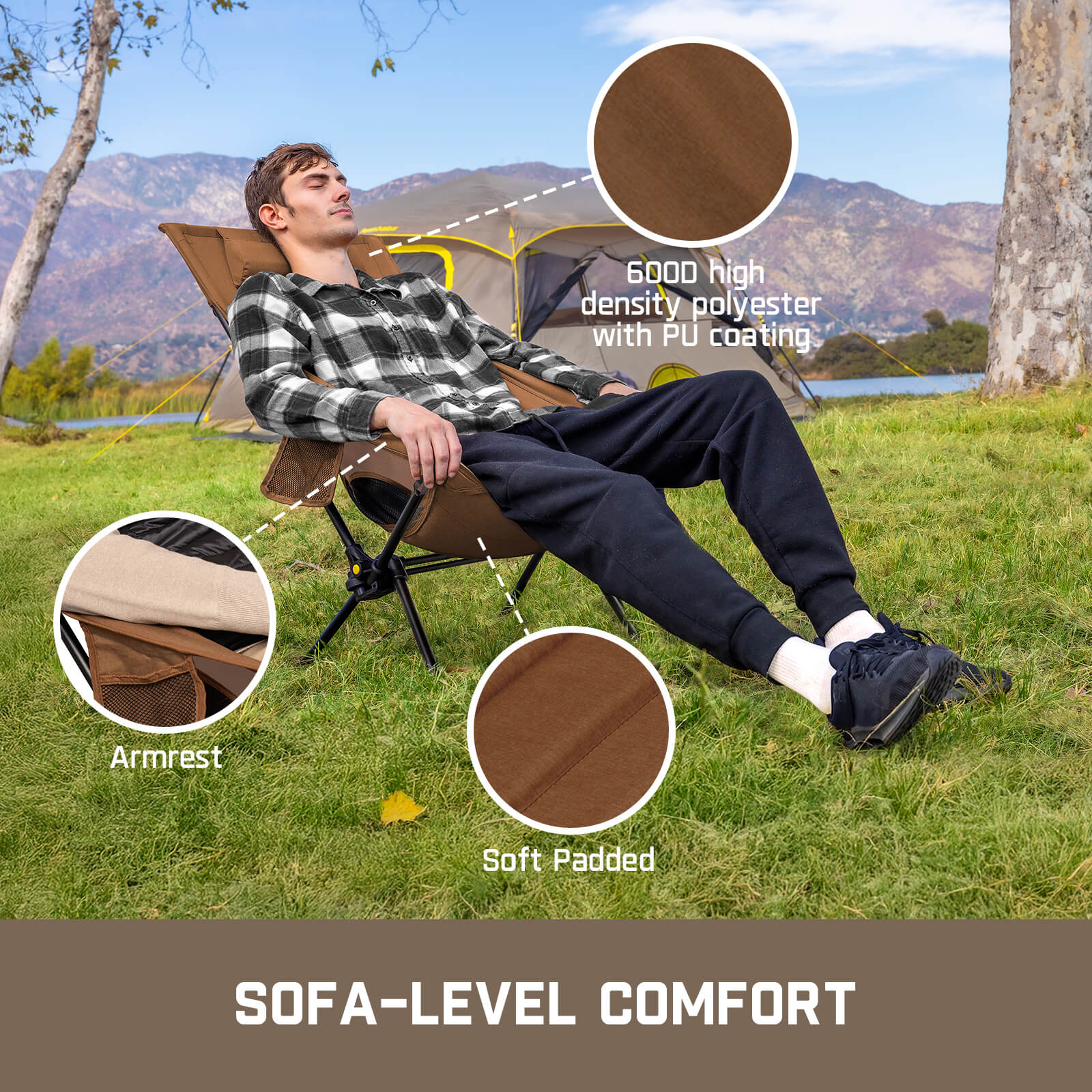 FanttikOutdoor Zeta L8 Max Rocker Camping Chair, Multi-Angle Adjustable, Portable & Lightweight, Outdoor Chair Supports 250 lbs, Comfort-Driven Design, High Strength Camping Chair