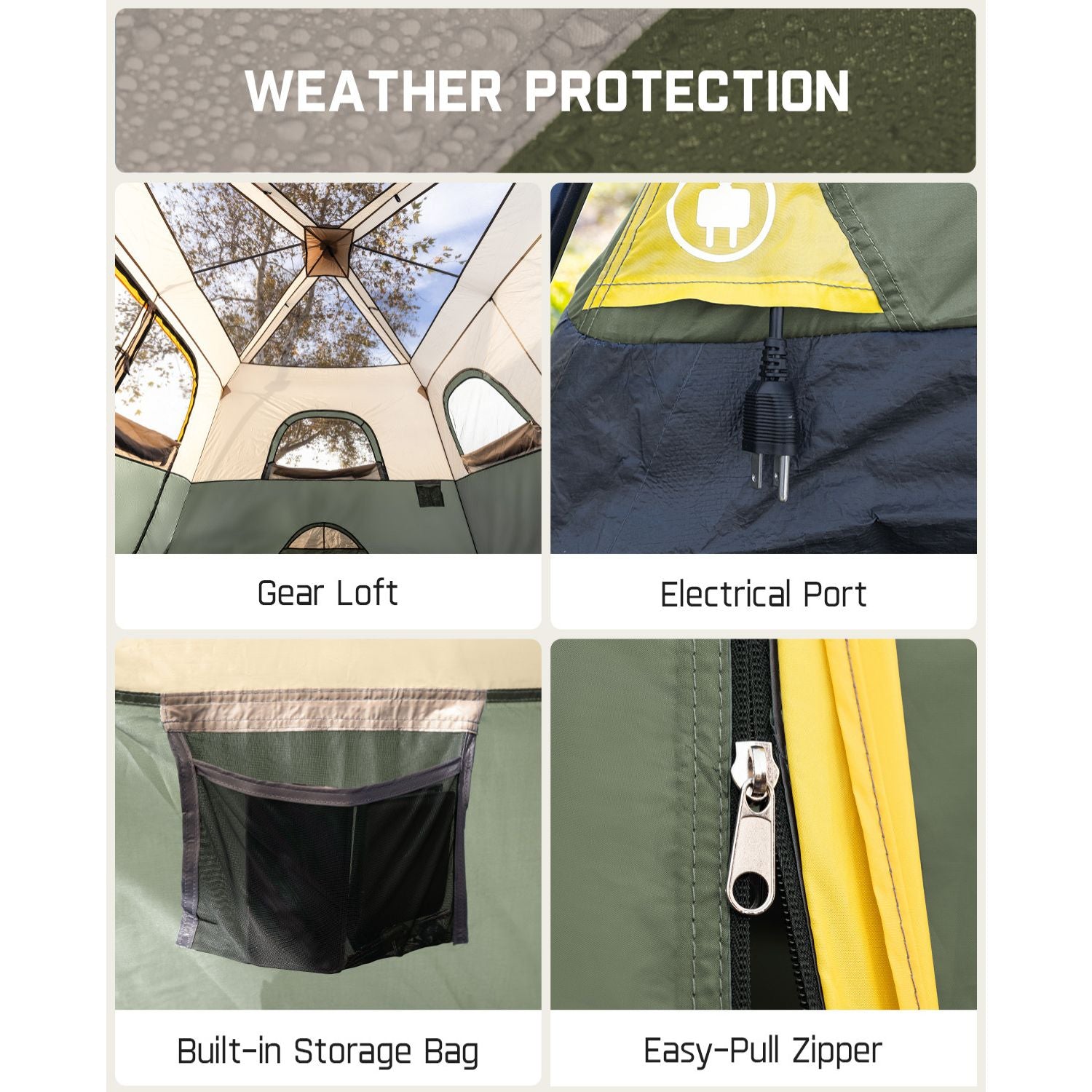 FanttikOutdoor Zeta C10 Pro Camping Tent 10 Person Instant Cabin Tent Setup in 60 Seconds with Rainfly & Windproof Portable Tent with Carry Bag for Family Camping & Hiking