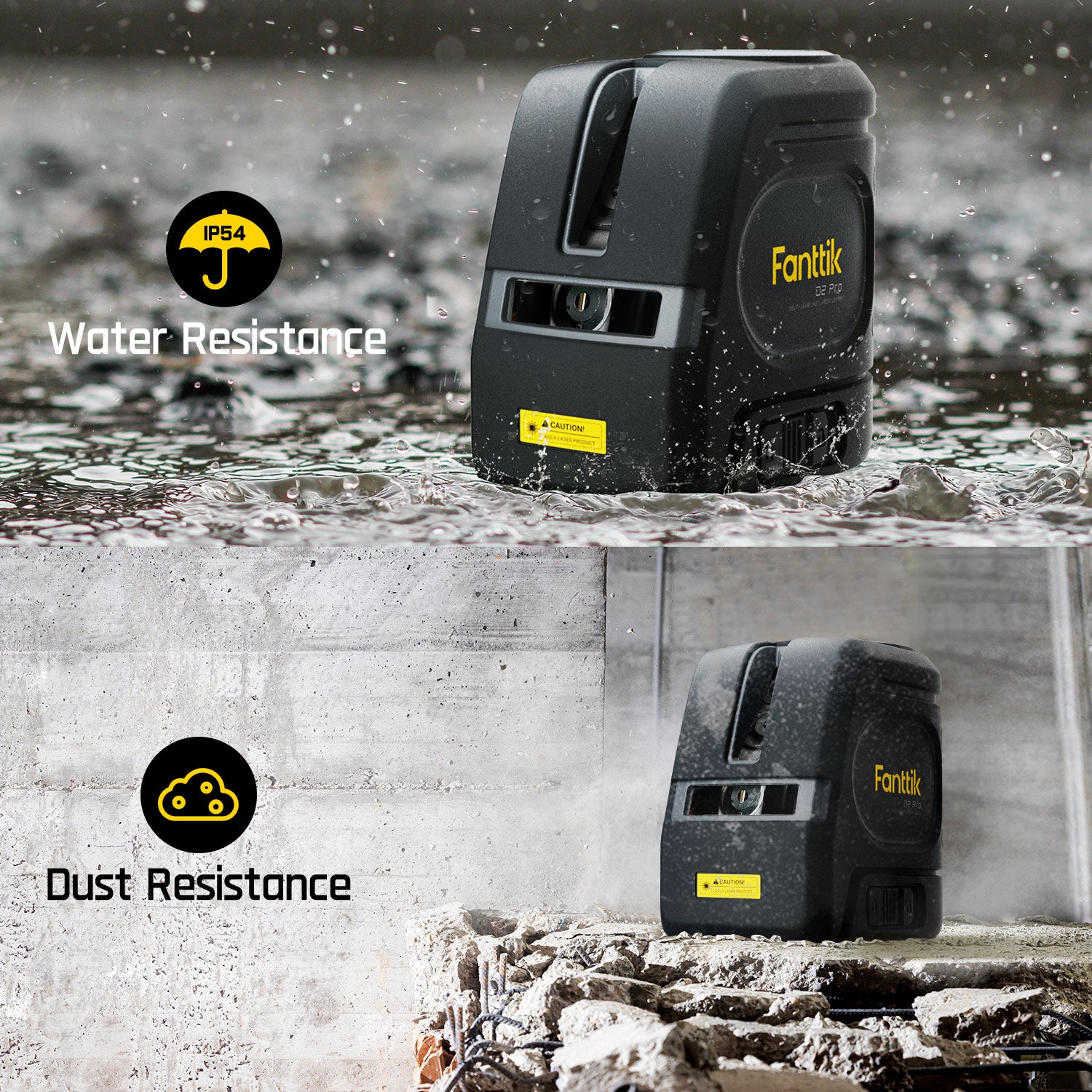 Fanttik D2 PRO Laser Level, Self-leveling Laser Level with LED Screen, 200ft Outdoor Green Cross Line, 130° Vertical Beam Spread Cover, 2600mAh Built-in Rechargeable Battery, 360° Magnetic Base