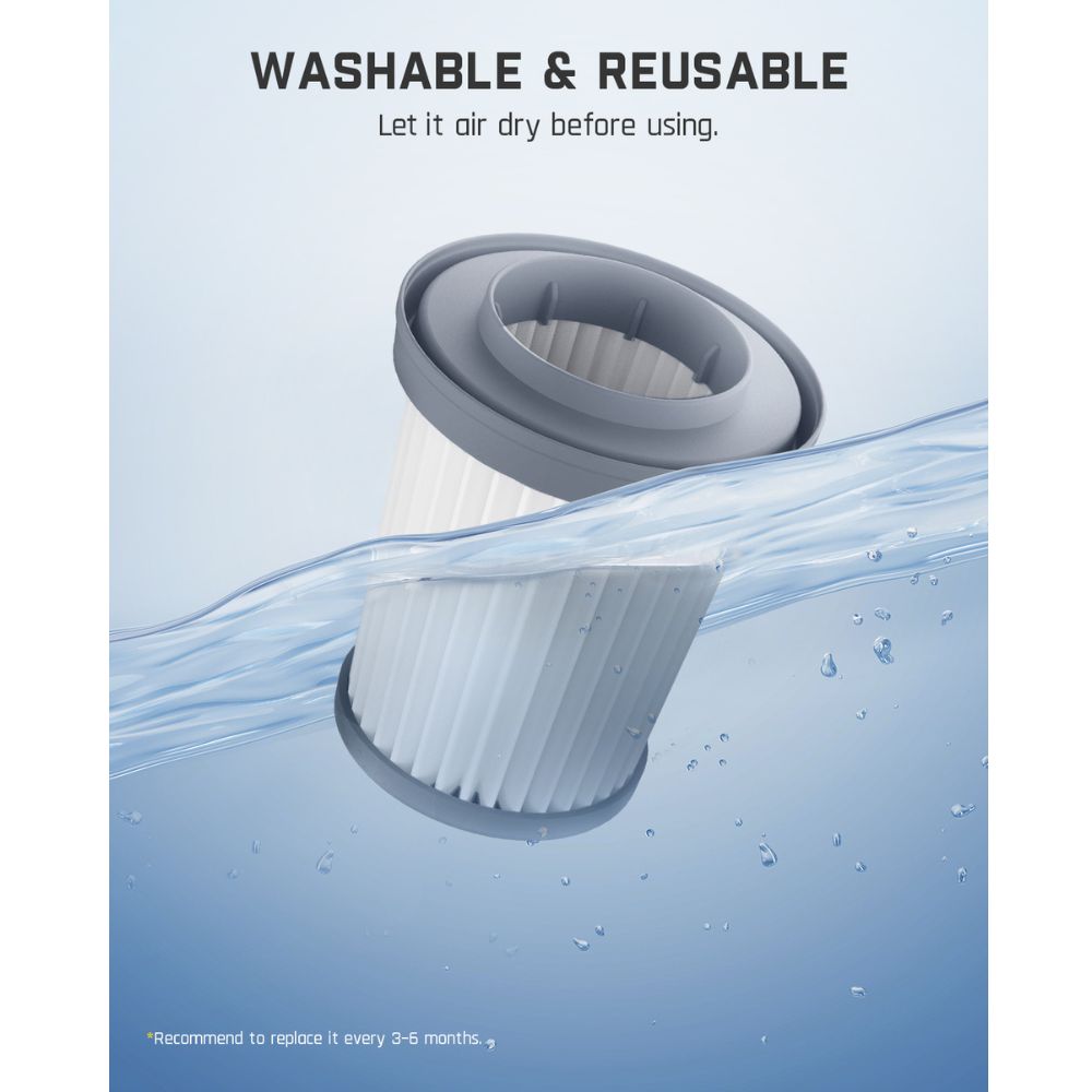 Fanttik 2-Pack Replacement HEPA Filters, Washable and Reusable Filter, Fits for Fanttik V10 Mate and V10 Apex Car Vacuum