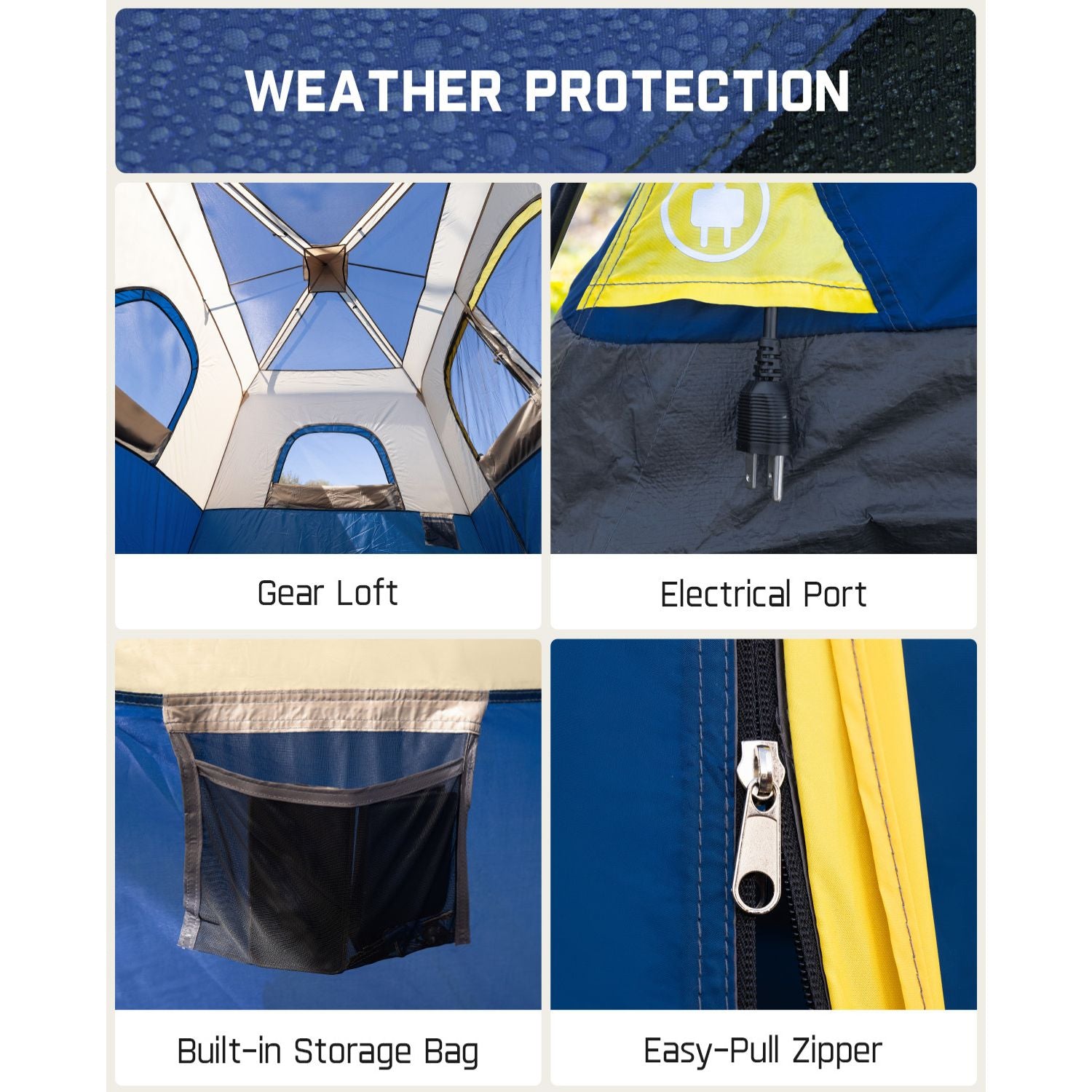 FanttikOutdoor Zeta C6 Pro Camping Tent 6 Person Instant Cabin Tent Setup in 60 Seconds with Rainfly & Windproof Portable Tent with Carry Bag for Family Camping & Hiking