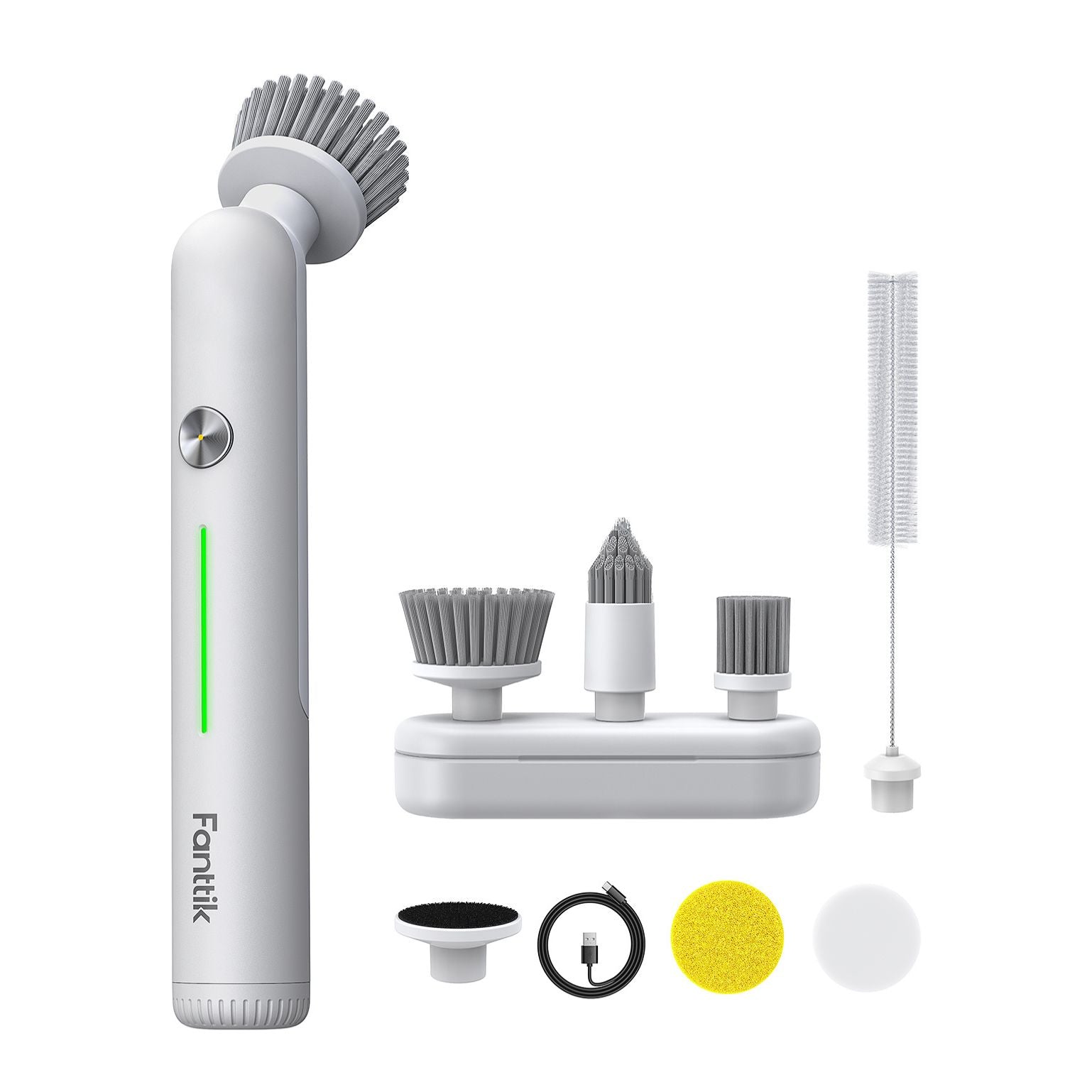 Fanttik G9 Nano Electric Spin Scrubber, Cordless Power Grout Brush, Type-C Fast Charging with LED Power Display, IPX7 Waterproof, 8 Replaceable Heads for Cleaning Grout, Tile, Shower, Tub