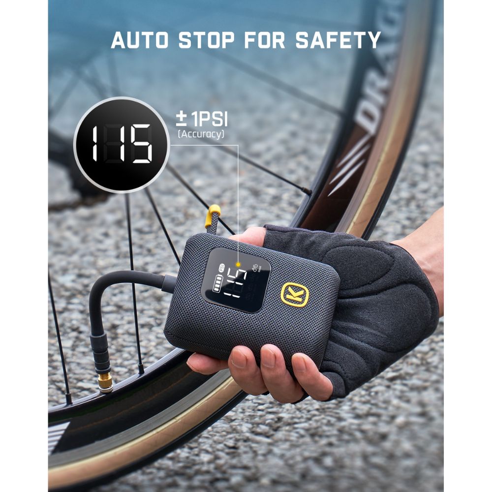 Fanttik X8 Ace Bike Pump 150PSI Fast Portable Tire Inflator, Coreless Rechargeable Electric Bicycle Air Pump, Auto Stop, with Presta and Schrader Valve for E-Bike, Mountain Bike, City Bike, Road Bike