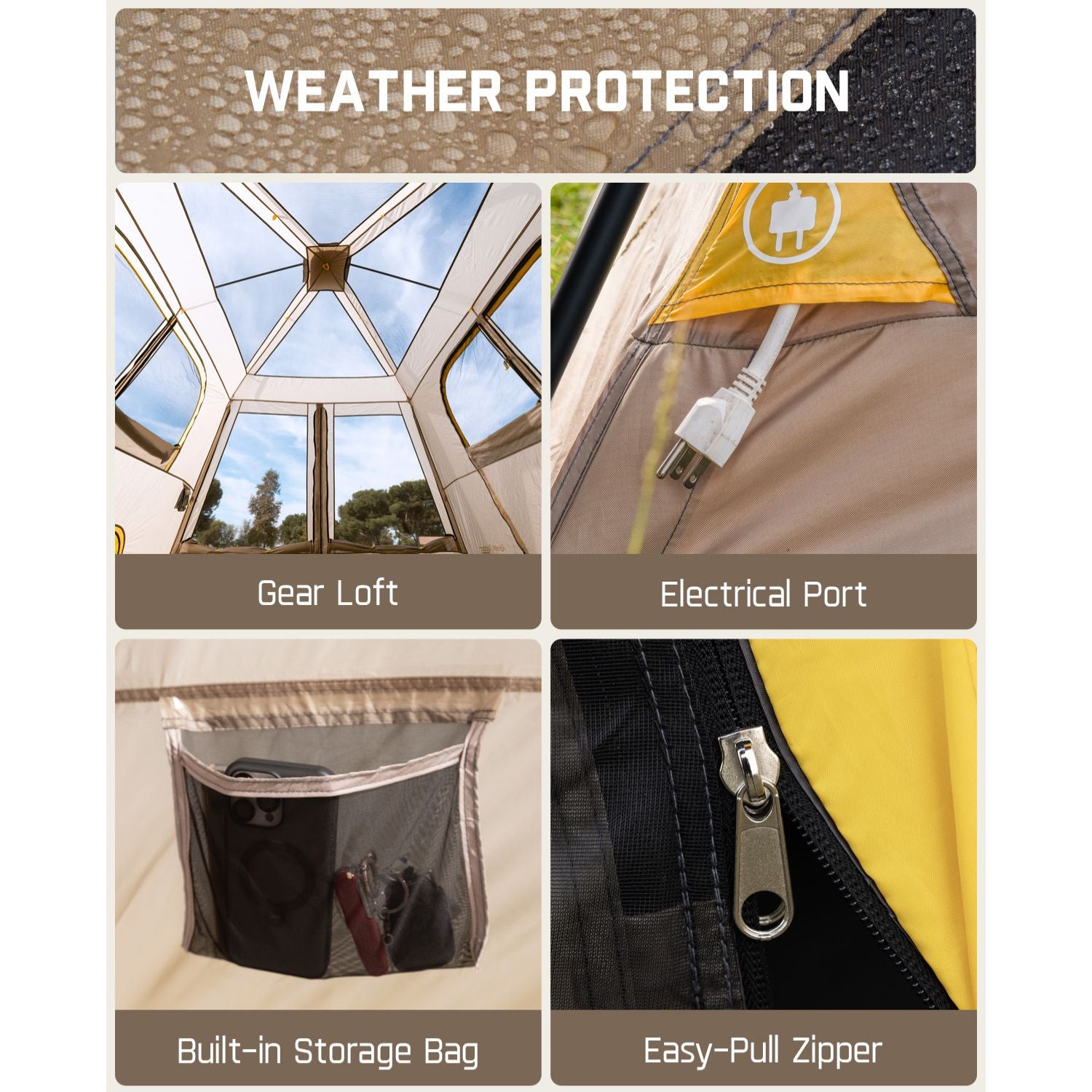 FanttikOutdoor Camping Tent, Lightweight 8/10 Person Instant Cabin Tent Setup in 60 Seconds with Rainfly & Windproof, Portable with Carry Bag for Family Camping & Hiking, Upgraded Ventilation