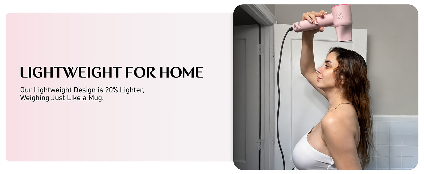 Fanttik Solo SonicDry H10 PRO 5X Faster Drying with 110,000 RPM Brushless Motor Hair Dryer, 56dB Low-Noise, 0.72lb Ultra-Light Blow Dryer, Ionic Tech for Travel, Home, Salon