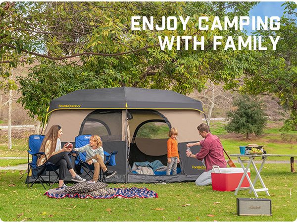 FanttikOutdoor Zeta C8 Pro Max Instant Cabin Tent 8 Person Camping Tent Setup in 60 Seconds with Rainfly & Windproof Tent with Carry Bag for Family Camping & Hiking, Upgraded Tent