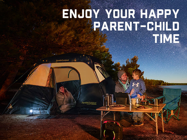 FanttikOutdoor Zeta C6 Pro Instant Cabin Tent 6 Person Camping Tent Setup in 60 Seconds with Rainfly & Windproof Tent with Carry Bag for Family Camping & Hiking, Upgraded Ventilation