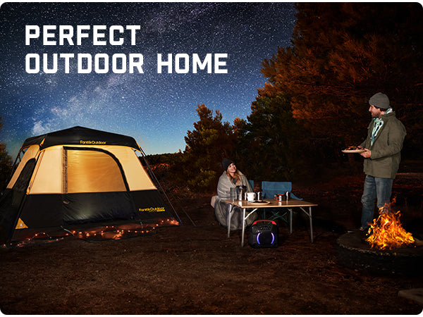 FanttikOutdoor Zeta C4 Pro Instant Cabin Tent 4 Person Camping Tent Setup in 60 Seconds with Rainfly & Windproof Tent with Carry Bag for Family Camping & Hiking, Upgraded Ventilation