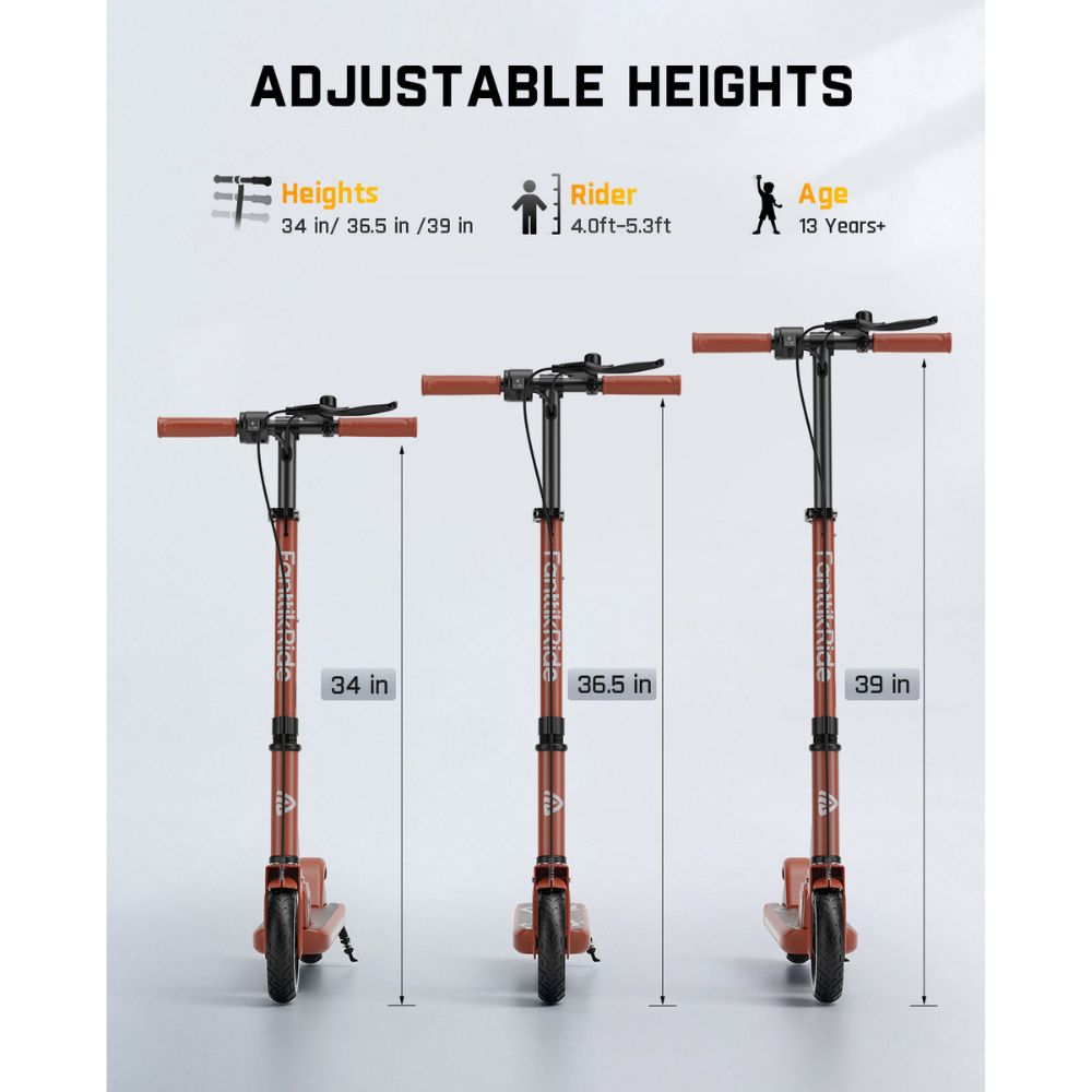 FanttikRide T9 Electric Scooter for Teenage Kids, 7/10/12 MPH, Visible Battery Level, Height Adjustable and Foldable, Electric Scooter for Kids 13+, The Best Gift for Kids