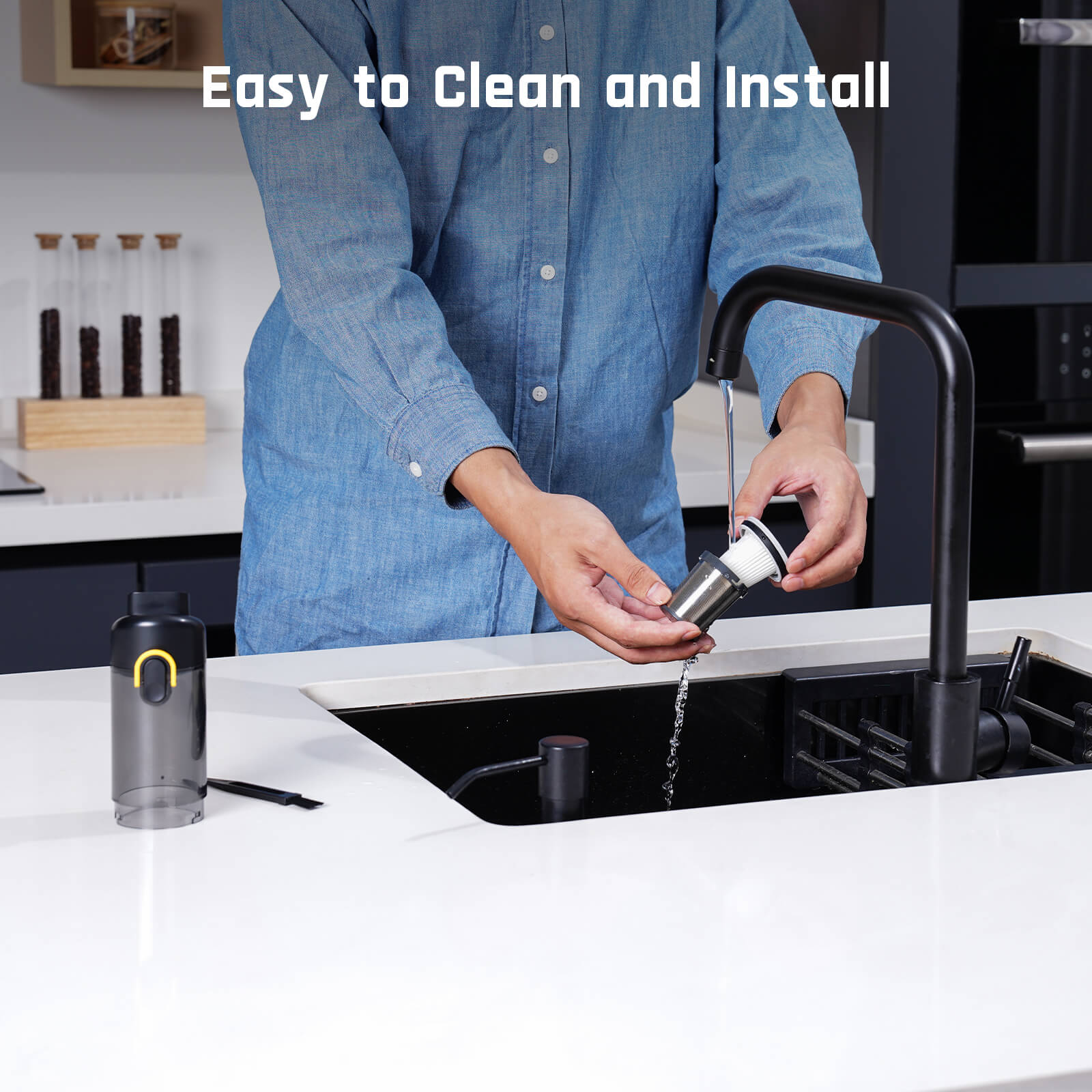 HEPA 11 filter can be easily washed and easy to install, just take apart the dust cup, rotate and take out the HEPA filter replace the new filter