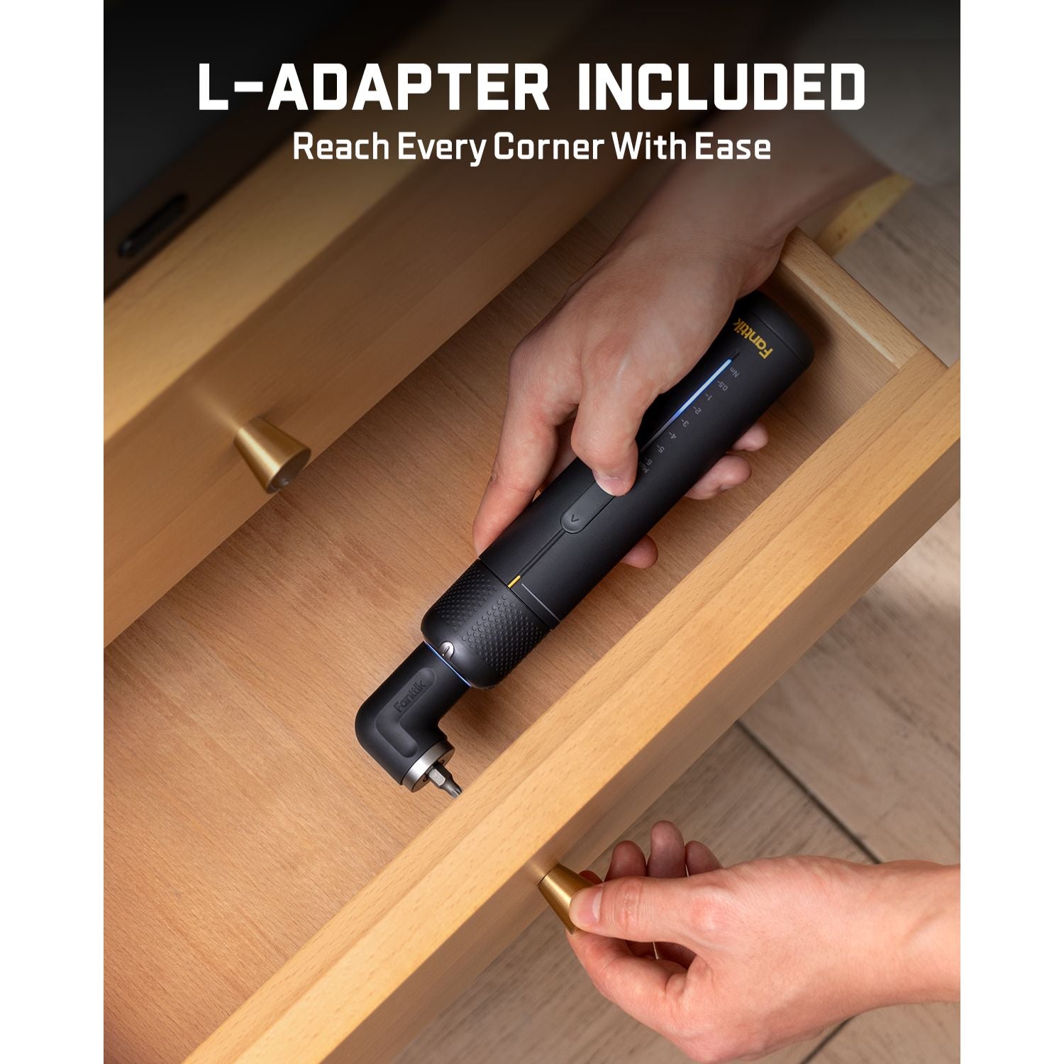 Fanttik S2 Pro 3.7V Electric Screwdriver, Cordless Screwdriver Set, 7 Torque Settings, 0.5 to 6N.m, 20 Magnetic Bits, 1/4''Hex Shank, with 90° Angle Adapter, for Furniture, Household Repairs