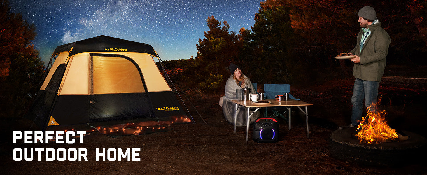 FanttikOutdoor Zeta C4 Pro Instant Cabin Tent 4 Person Camping Tent Setup in 60 Seconds with Rainfly & Windproof Tent with Carry Bag for Family Camping & Hiking, Upgraded Ventilation