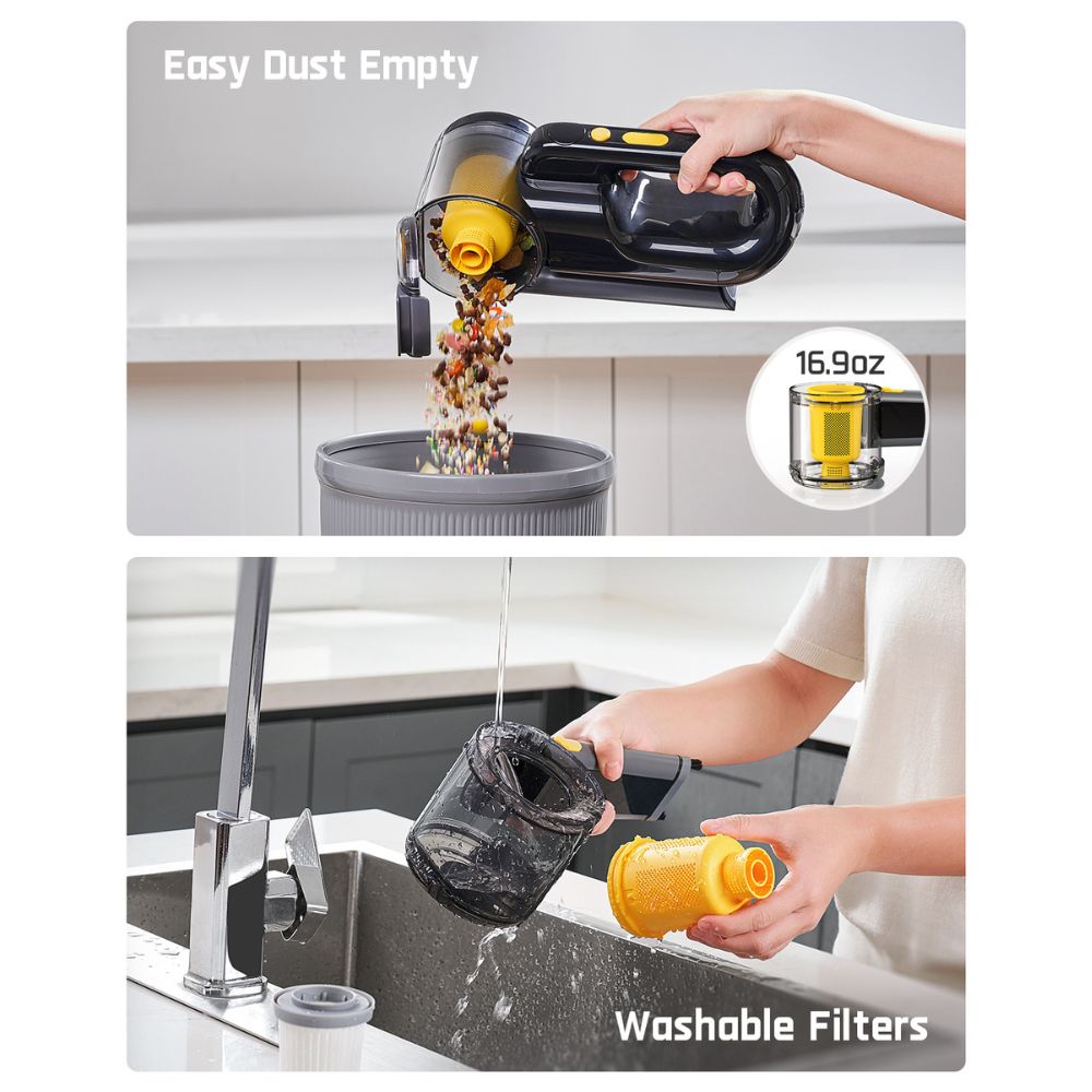 Fanttik DynamicClean™ V10 Mate Pivoting Cordless Handheld Vacuum, 14kPa/40AW, 2.5H Fast Charge, 16.9 oz Large Dustcup, 100W Brushless Motor& LED Light, Portable Vacuum for Car Home Cleaning