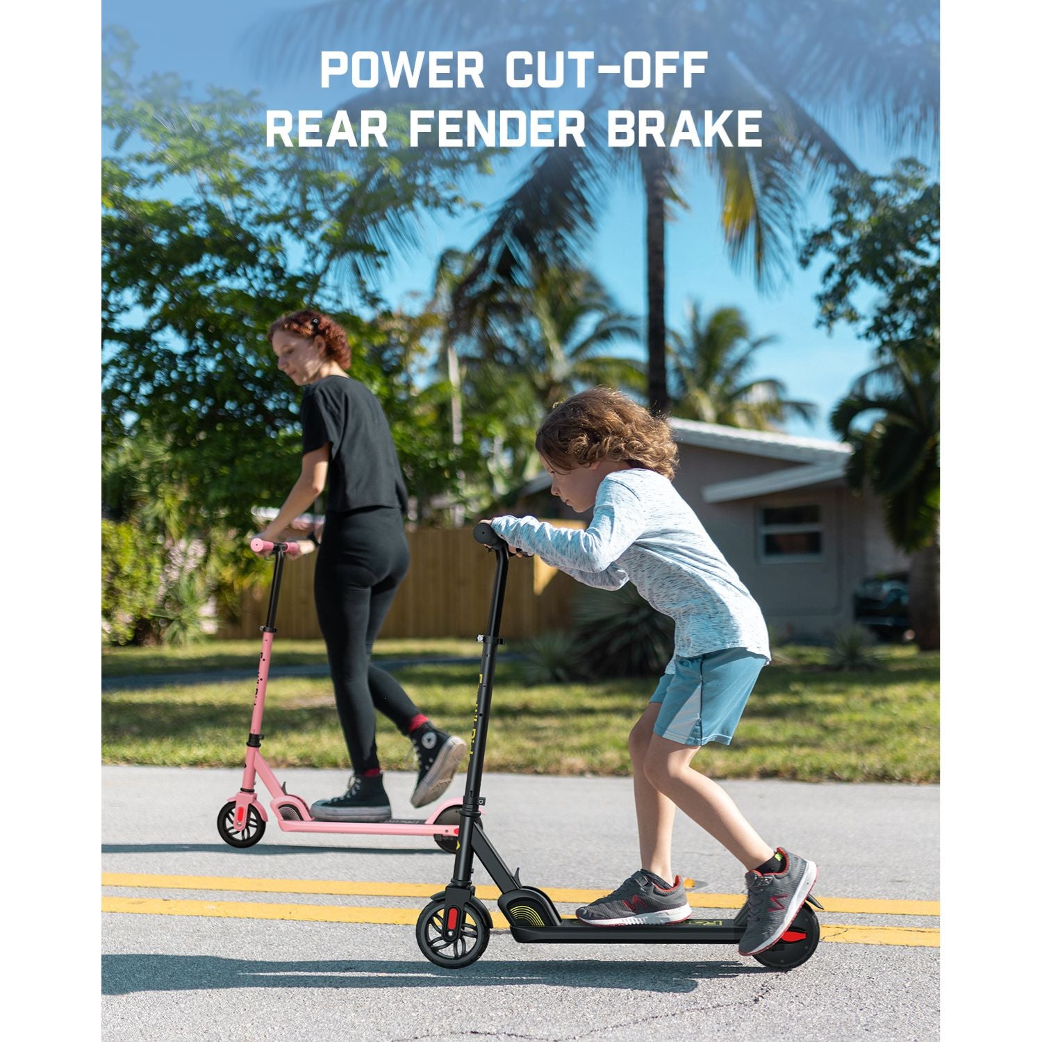 FanttikRide C9 Electric Scooter for Kids Ages 8-12, 6/10MPH, 5 Miles Range, LED Display, Adjustable Height, Foldable, Rubber Wheels, Lightweight, Gifts for Boys and Girls up to 132 lbs