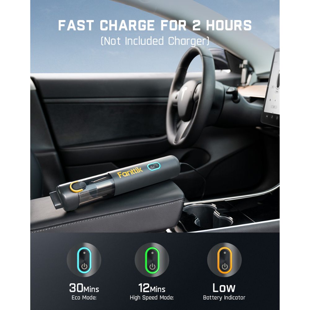 Fanttik Slim V8 Mate Cordless Car Vacuum RobustClean™ Gray