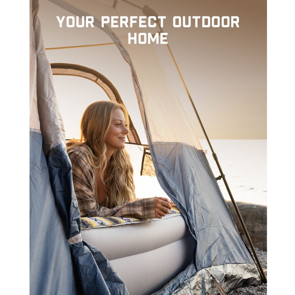 Fanttik OQ22 Pro Air Matress Queen with Built-in Pump, 22 Inches O'Smell™ PVC Air Mattress, One Button Inflation and Stop at Any Time, 720 LBS Support Airbed for Home,Outdoors,Sleepover