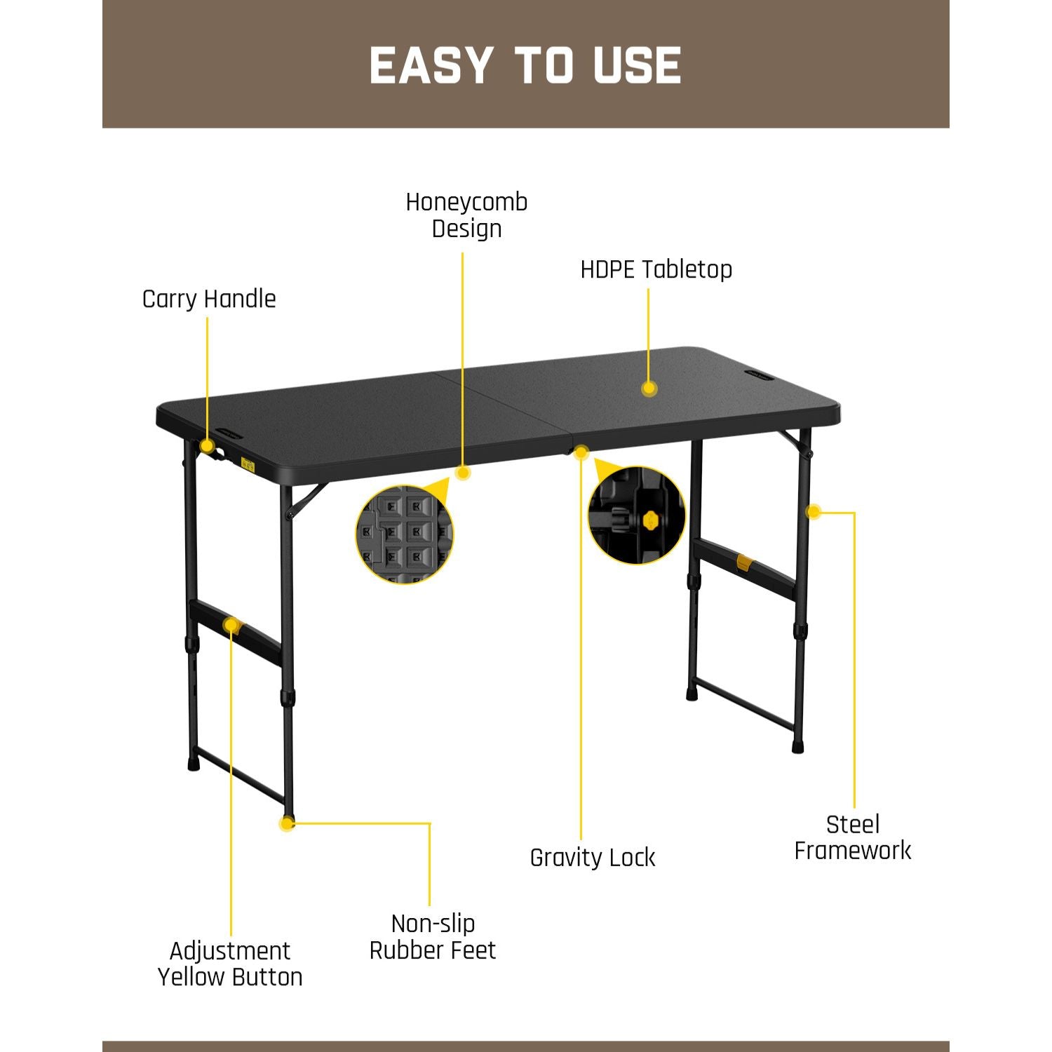 FanttikOutdoor Zeta X4 Pro 4ft Portable Folding Table