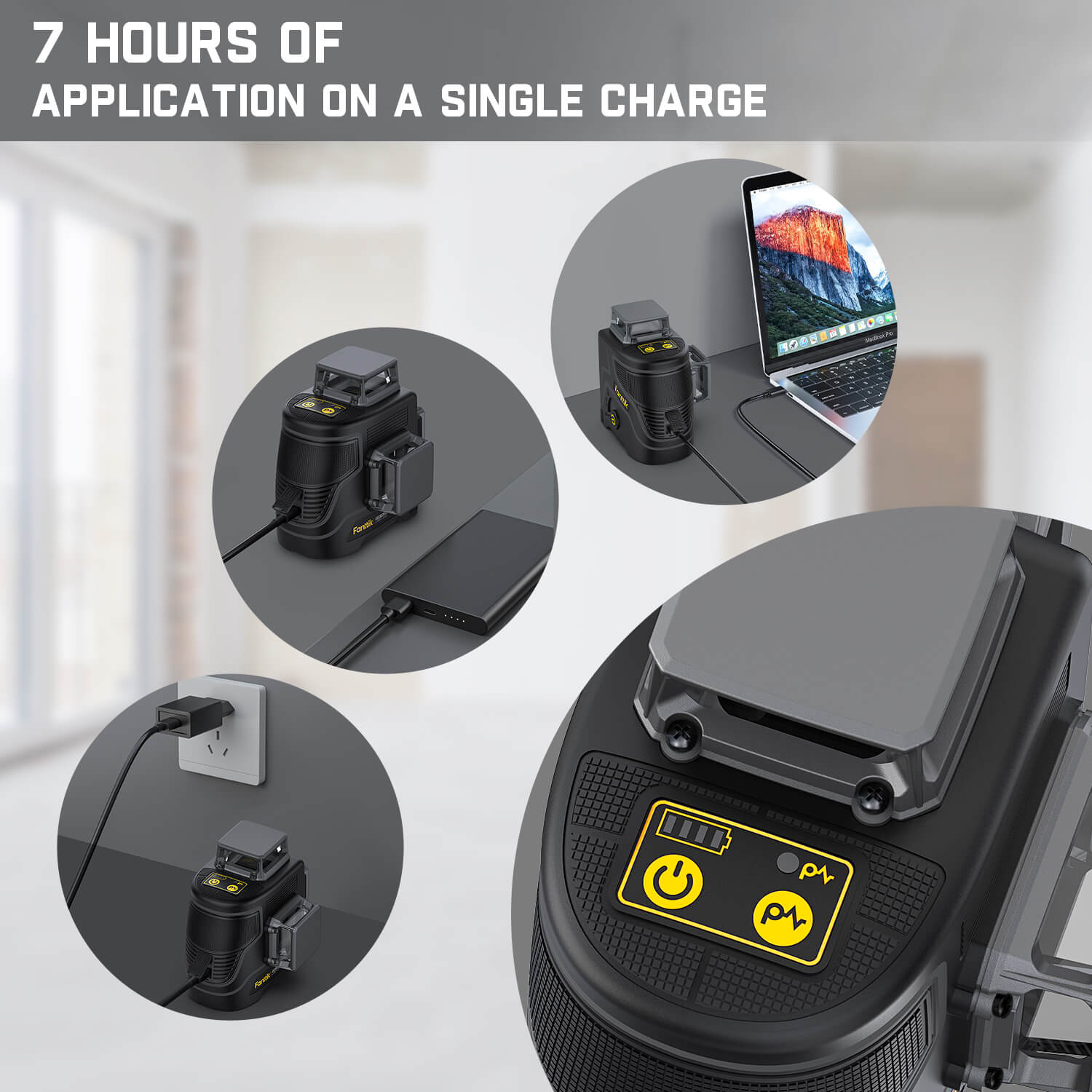 Fanttik D12 PLUS Laser Level 3×360°, Self-leveling Green Cross Line, 12 Lines for Construction and Picture Hanging, 5200mAh Battery Rechargeable, 200ft Outdoor Pulse Mode, Class II (<1 mW max output)