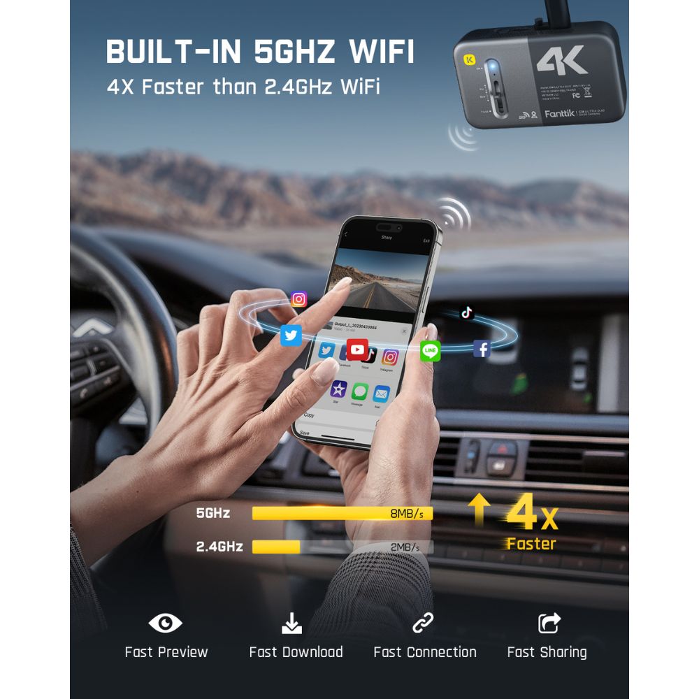 Fanttik C8 Ultra Duo True 4K+1080P Dual Dash Cam