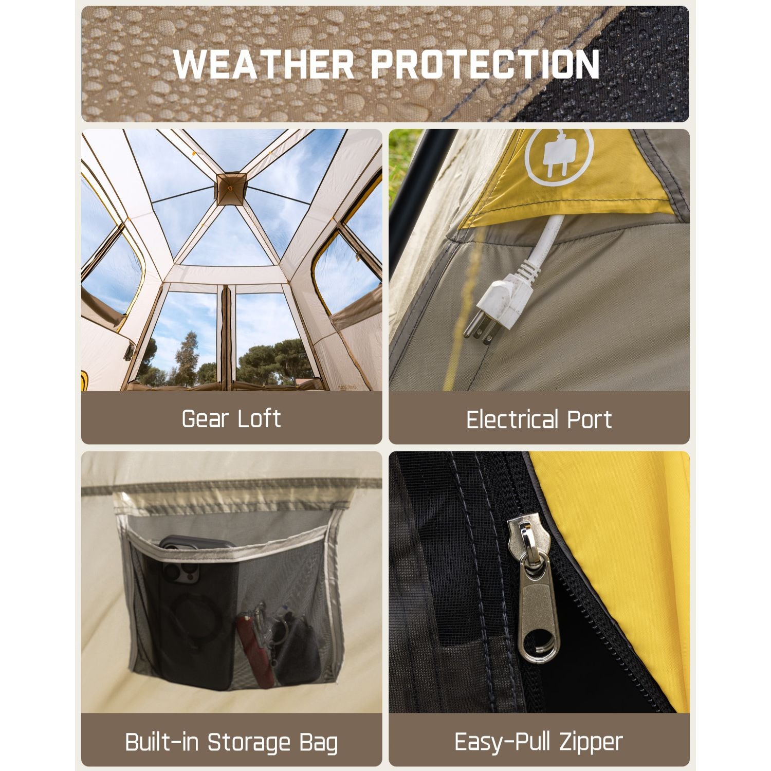 FanttikOutdoor Camping Tent, Lightweight 8 Person Instant Cabin Tent Setup in 60 Seconds with Rainfly & Windproof, Portable with Carry Bag for Family Camping & Hiking, Upgraded Ventilation
