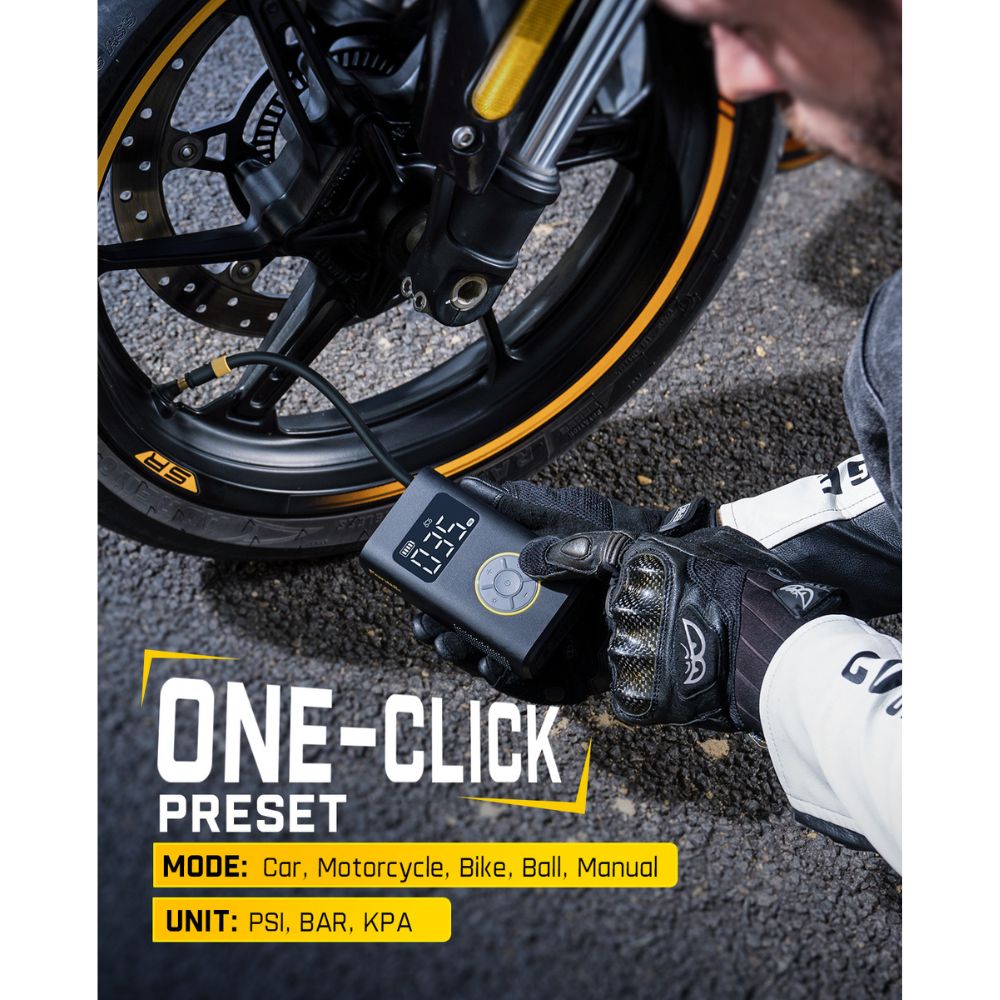 Fanttik X9 Pro Portable Tire Inflator for Motorcycle, 27s Fast Inflate Electric Bike Pump with Digital Tire Pressure Gauge, 150PSI Air Compressor for Electric Bikes, Compact Car, Ball