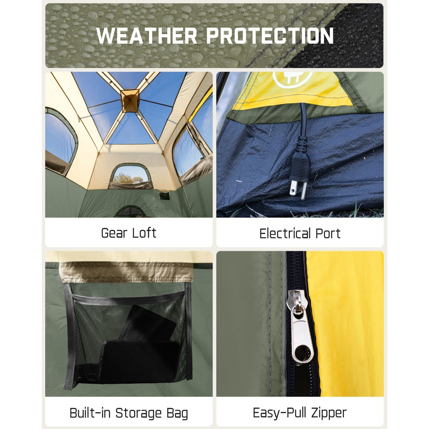 FanttikOutdoor Zeta C8 Pro Camping Tent 8 Person Instant Cabin Tent Setup in 60 Seconds with Rainfly & Windproof Portable Tent with Carry Bag for Family Camping & Hiking