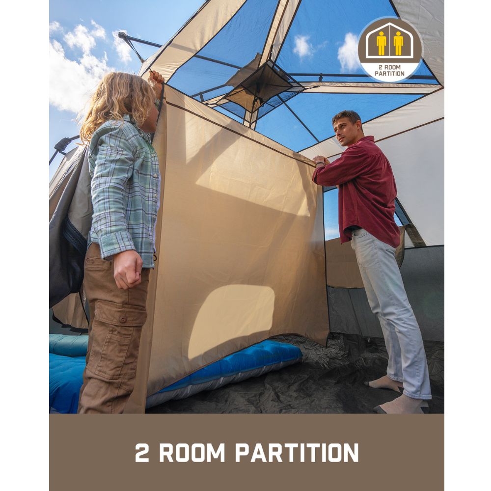 FanttikOutdoor Zeta C8 Pro Instant Cabin Tent 8 Person Camping Tent Setup in 60 Seconds with Rainfly & Windproof Tent with Carry Bag for Family Camping & Hiking, Upgraded Ventilation