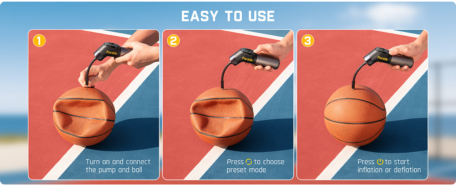 Fanttik X10 Nano Electric Ball Pump Inflation and Deflation, Ultra Fast Inflation with Precise Pressure Gauge, Ball Pump for Basketball, Soccer, Football, Volleyball (Max 19.9PSI)